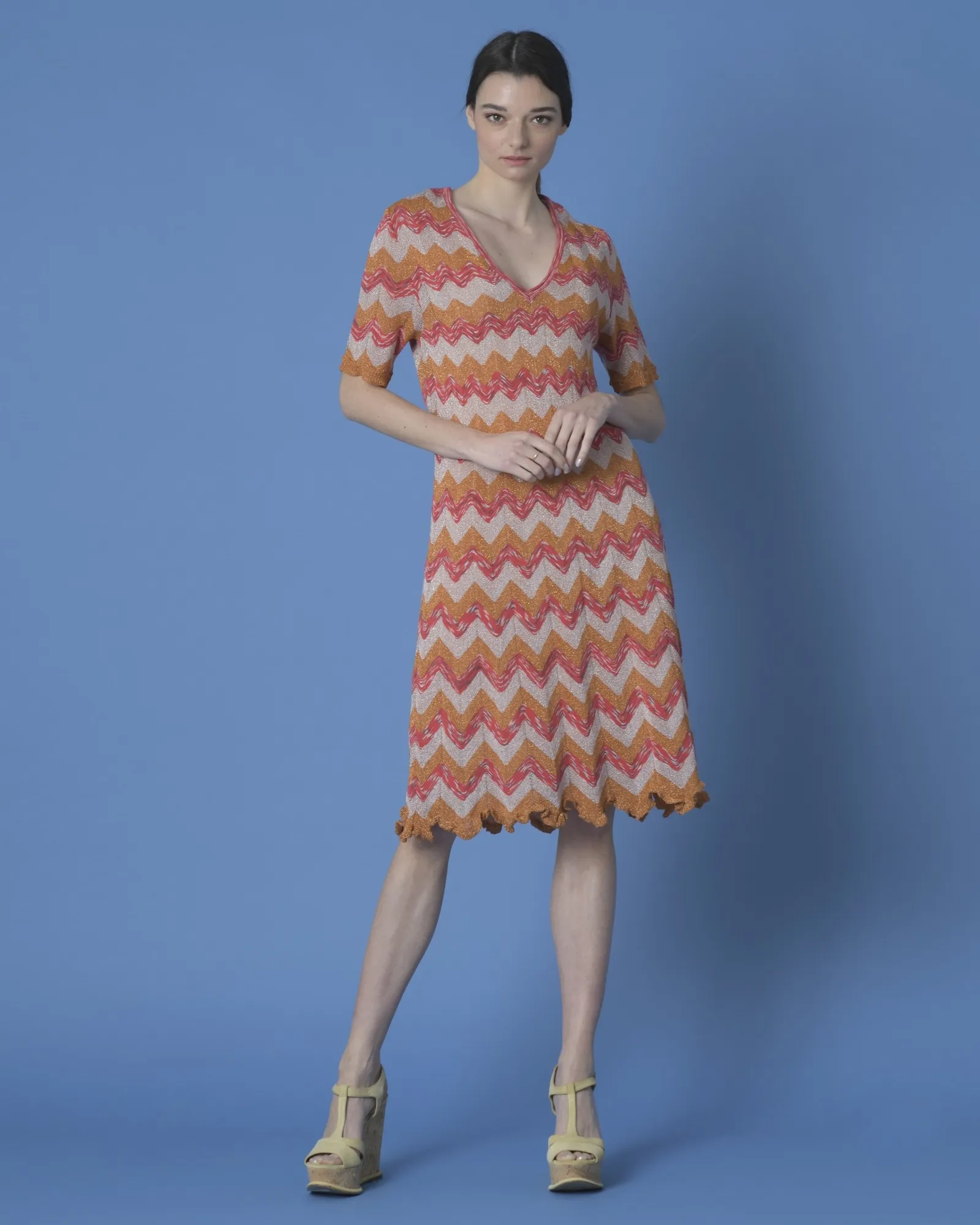 Robe en maille tricolore Missoni