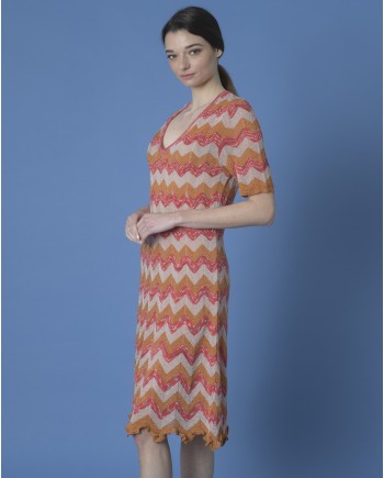 Robe en maille tricolore Missoni