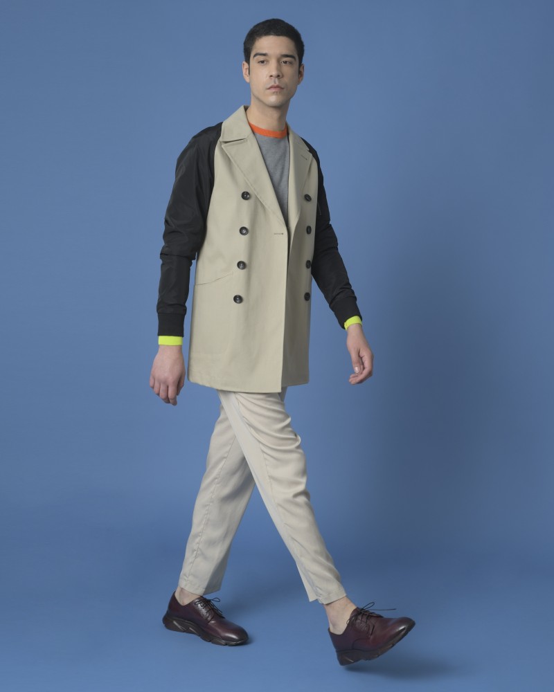 Trench coat bi matière beige Ly Adams