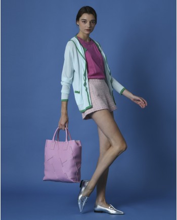 Sac à main en cuir rose Falorni 