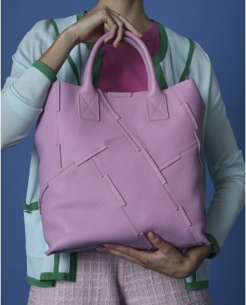 Sac à main en cuir rose Falorni 