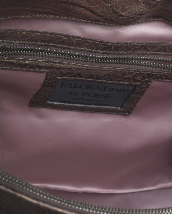 Sac à main en cuir marron Falorni