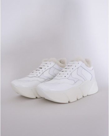 Baskets en cuir lamé Voile Blanche