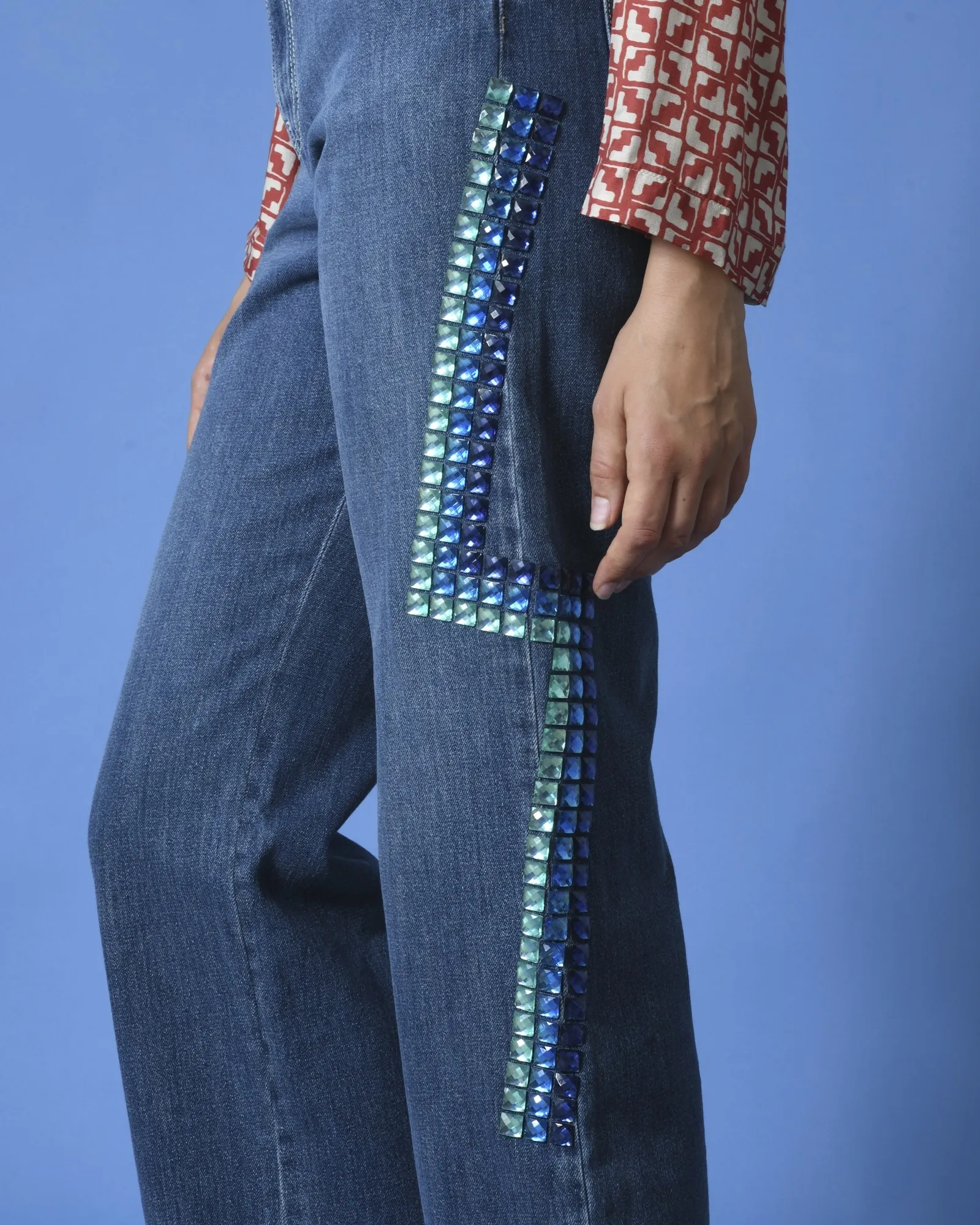 Jean droit à strass P.A.R.O.S.H