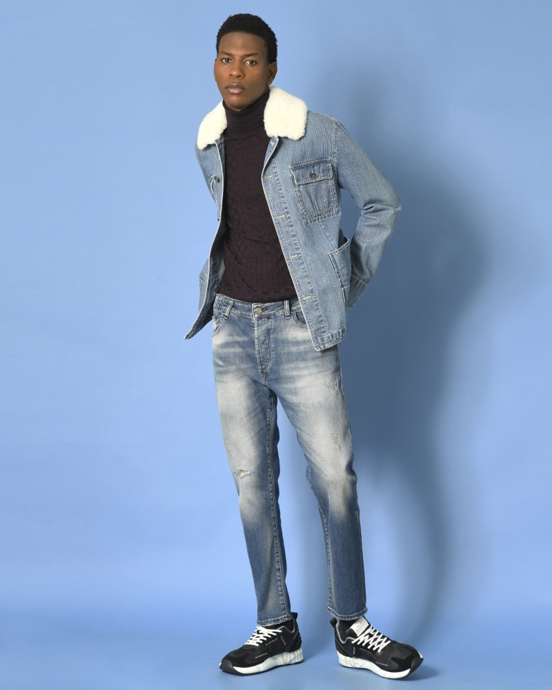 Veste en jean à col fourrure amovible Ly Adams