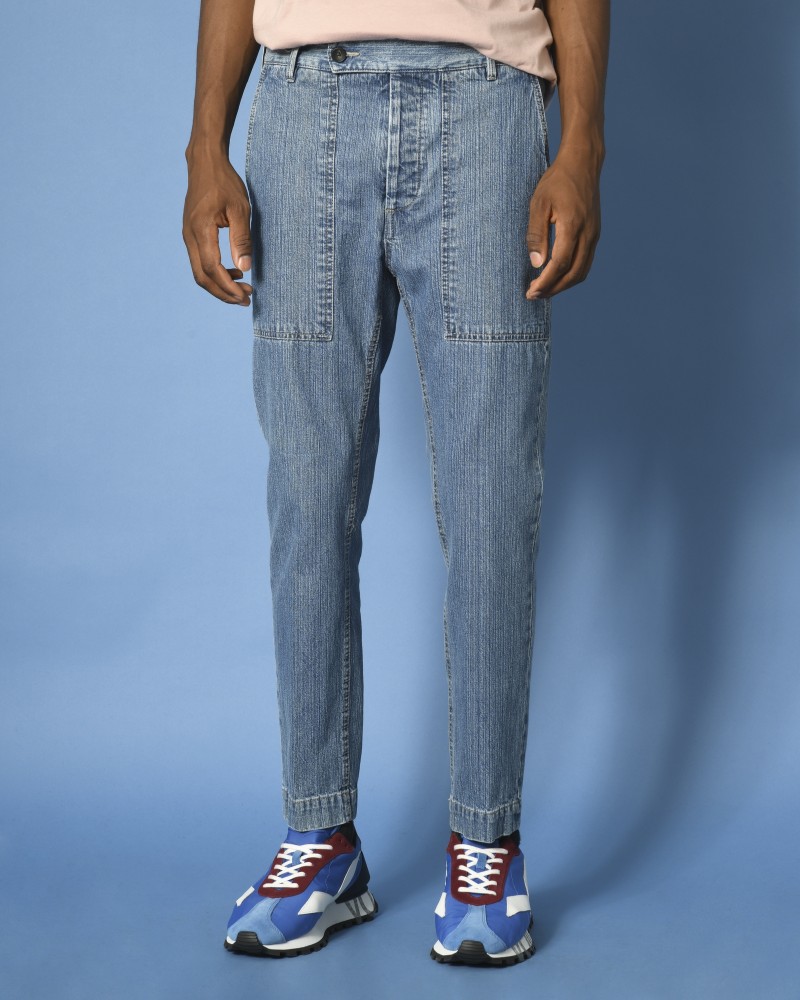 Jean bleu à poches cargo Ly Adams