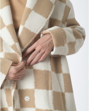 Manteau long à carreaux Mouche 