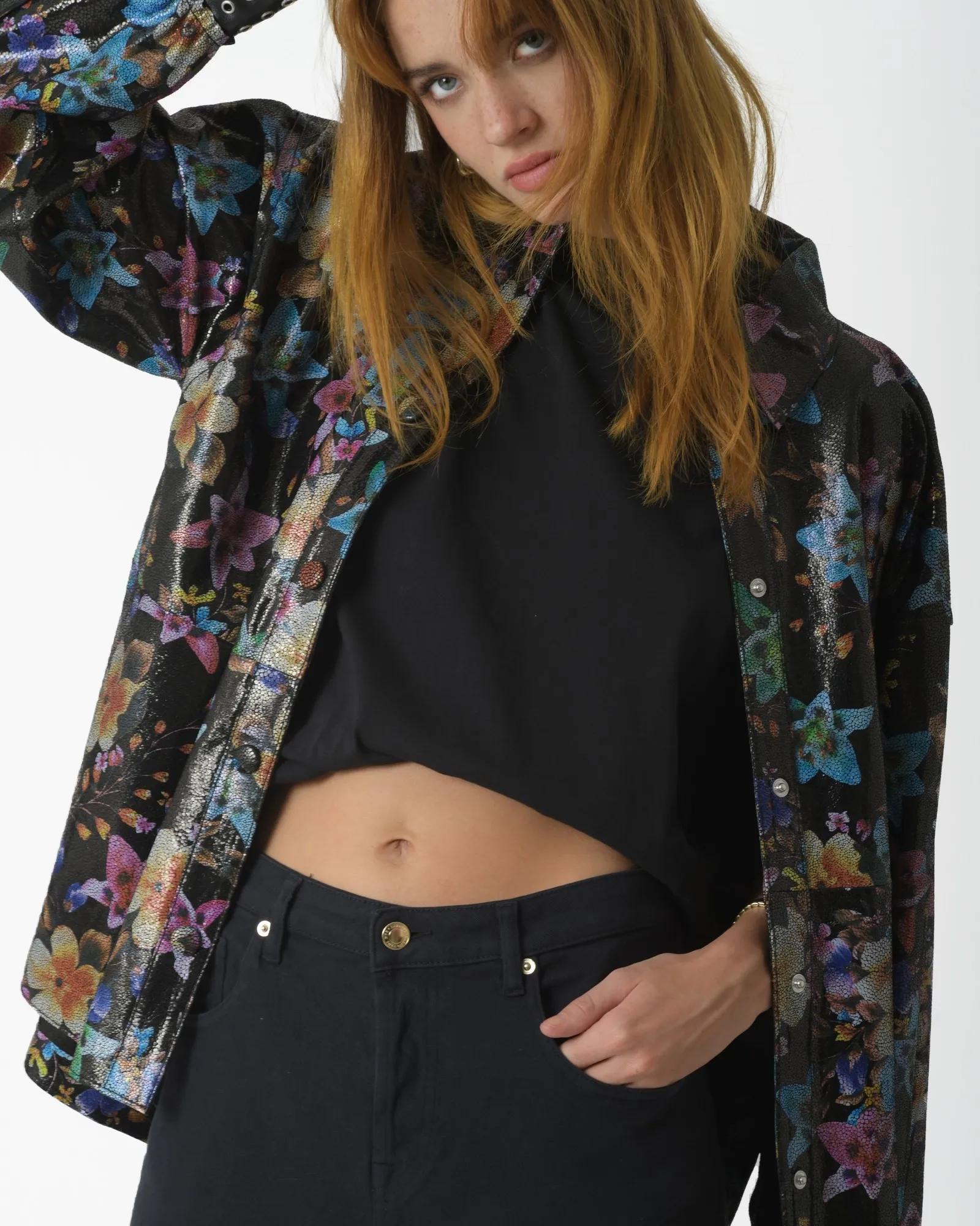 Chemise en cuir vernis Stand Studio 