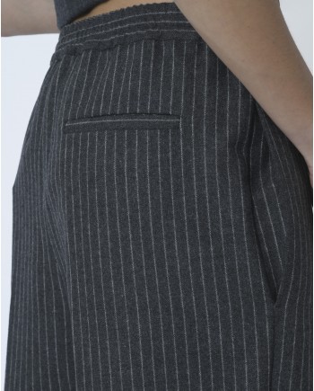 Pantalon en laine à rayures Hache 