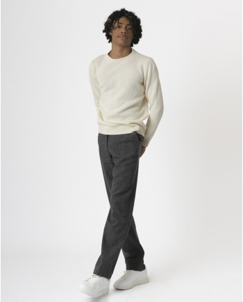 Pantalon gris anthracite en laine 120% Lino