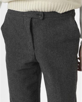 Pantalon gris anthracite en laine 120% Lino
