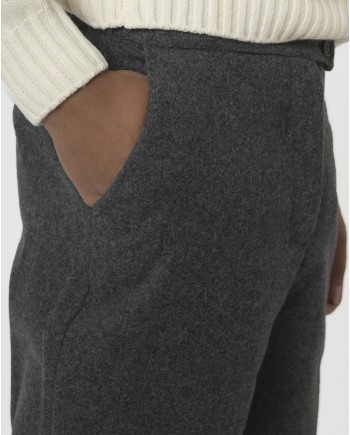 Pantalon gris anthracite en laine 120% Lino
