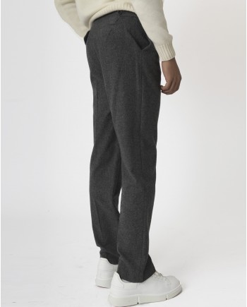 Pantalon gris anthracite en laine 120% Lino