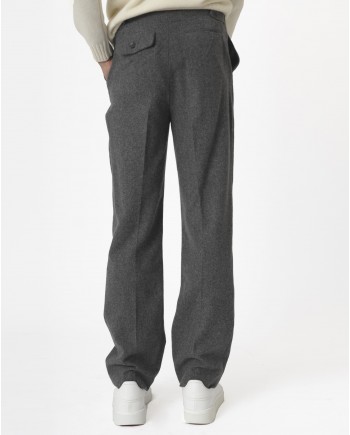 Pantalon gris anthracite en laine 120% Lino