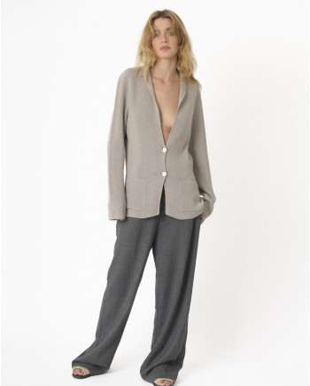Cardigan en laine beige Manostorti 