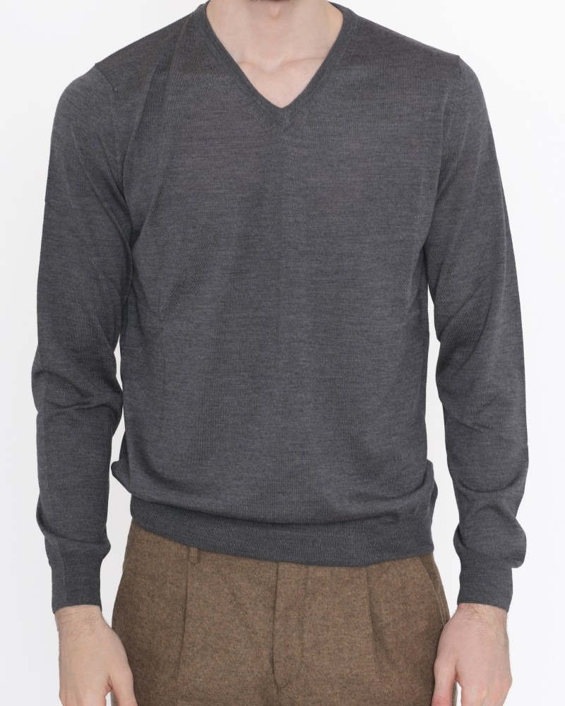 Pull col V en Laine Vneck