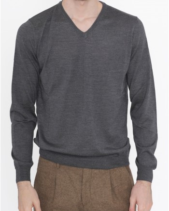 Pull col V en Laine Vneck 