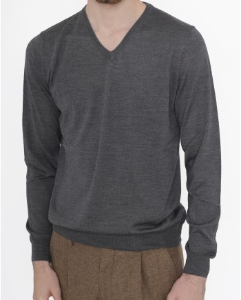 Pull col V en Laine Vneck 