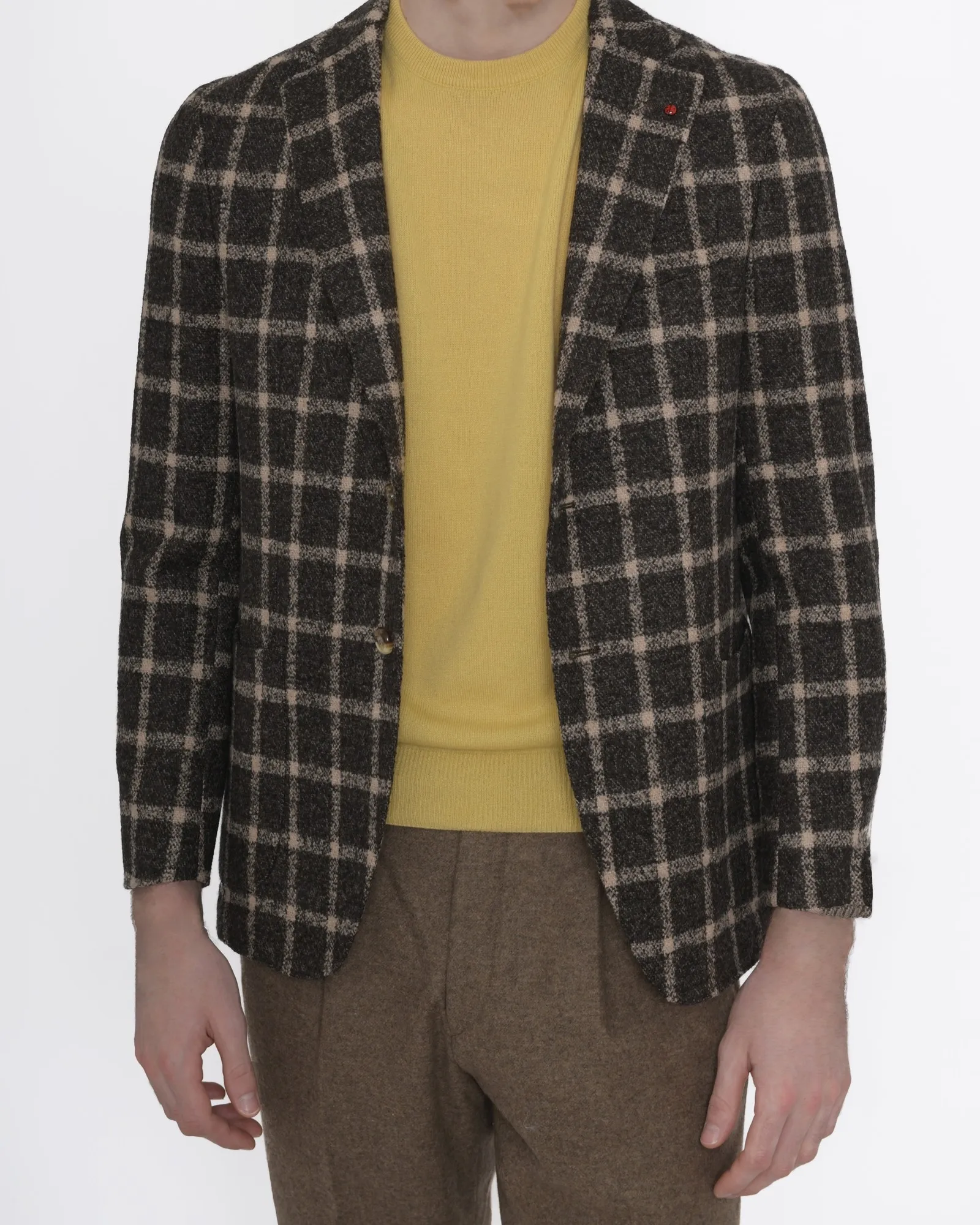 Veste tailleur à carreaux marron foncé Fugàto