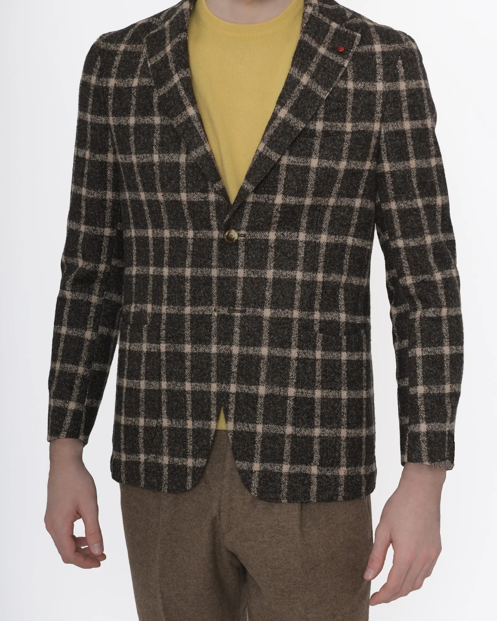 Veste tailleur à carreaux marron foncé Fugàto