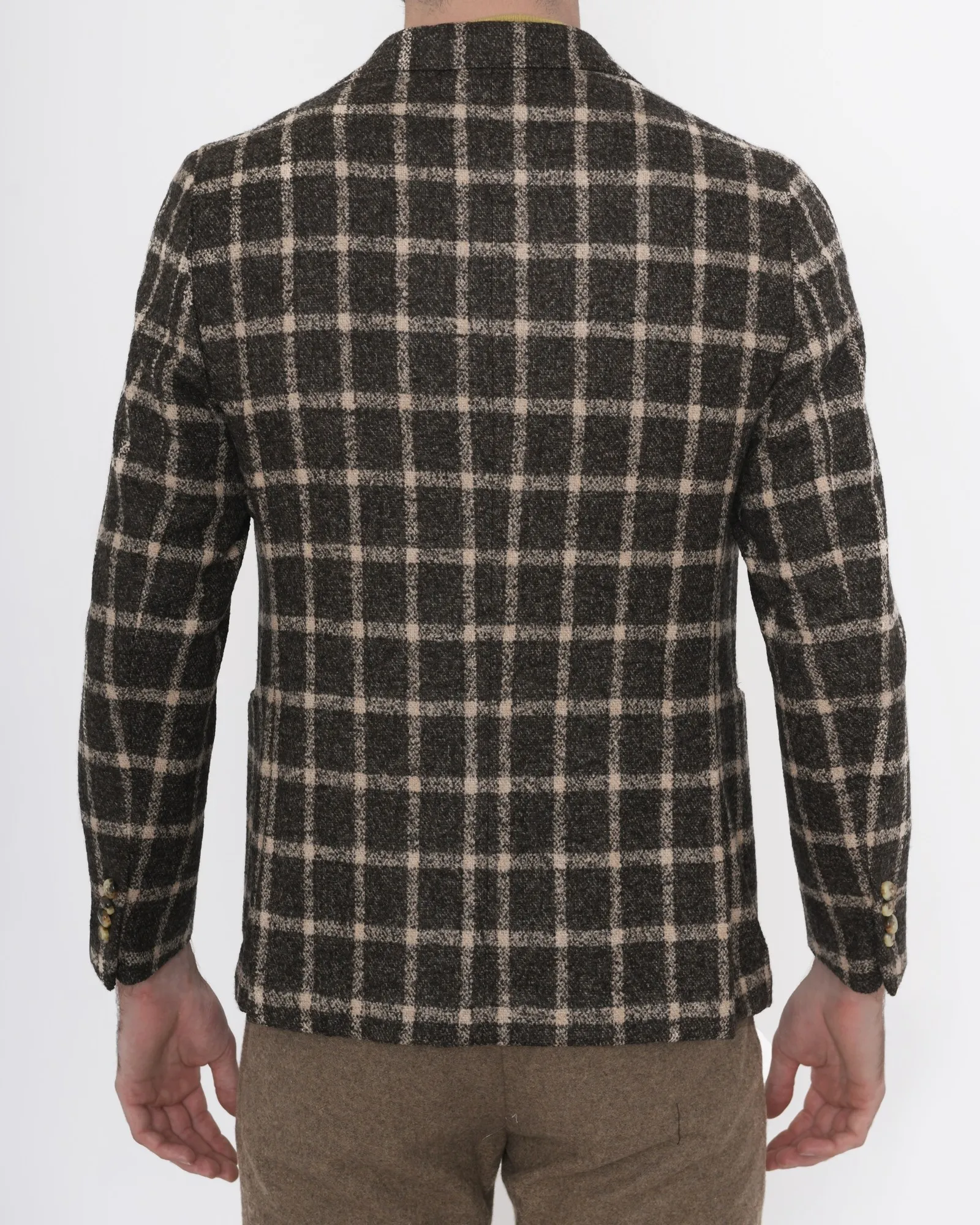 Veste tailleur à carreaux marron foncé Fugàto