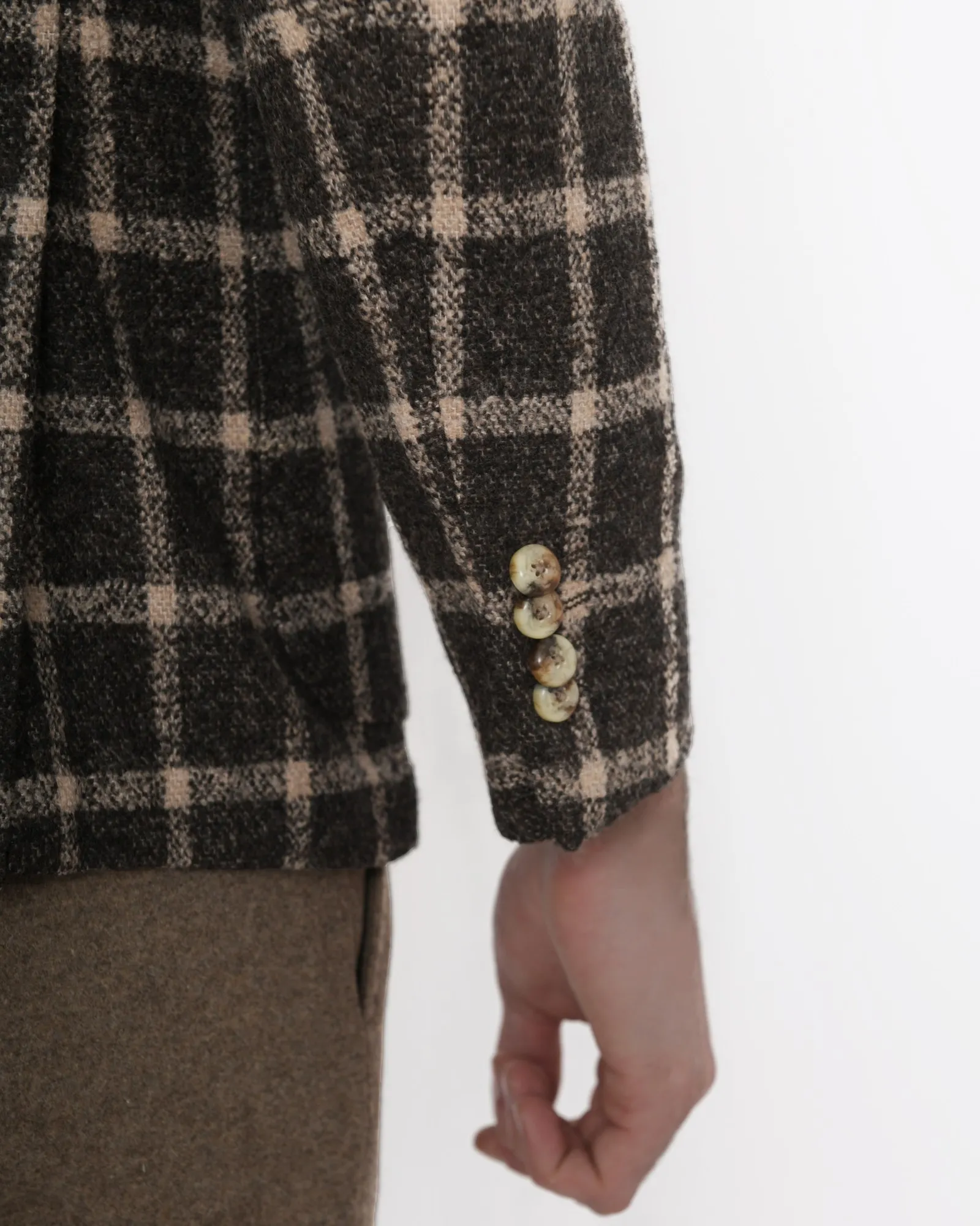 Veste tailleur à carreaux marron foncé Fugàto