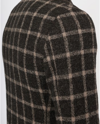 Veste tailleur à carreaux marron foncé Fugàto