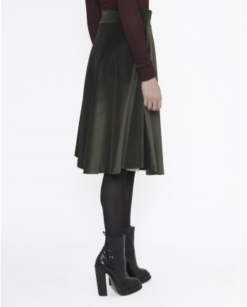 Jupe midi en velours My T 