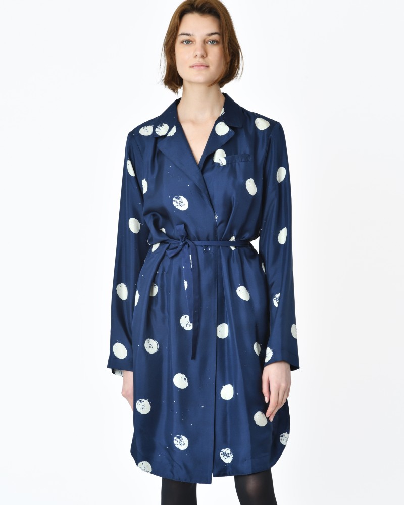 Kimono bleu marine à points blancs My T