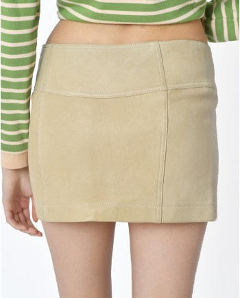 Jupe cuir beige cendré Plein Sud 