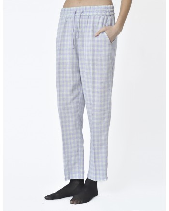 Pantalon à carreaux violet et vert Forte Forte