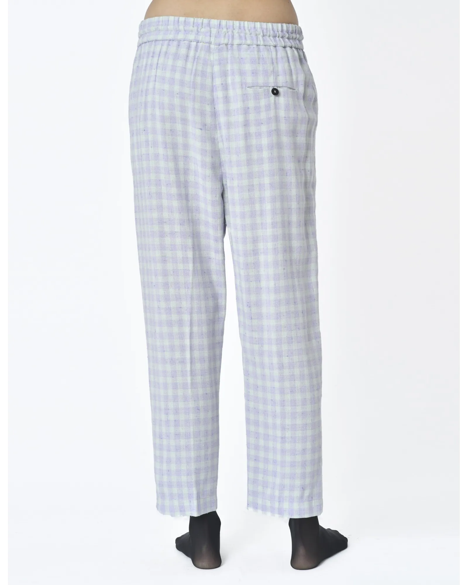 Pantalon à carreaux violet et vert Forte Forte