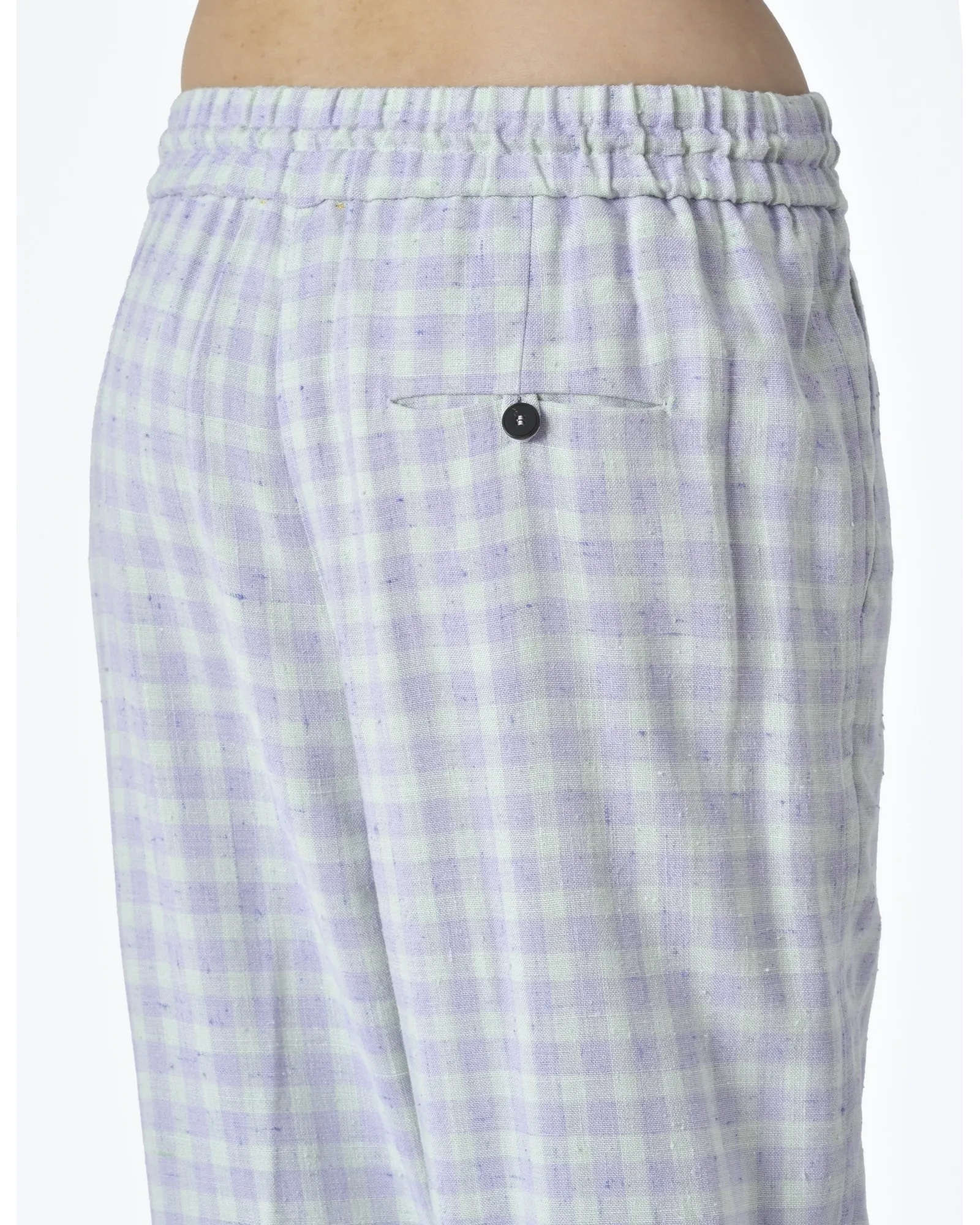 Pantalon à carreaux violet et vert Forte Forte