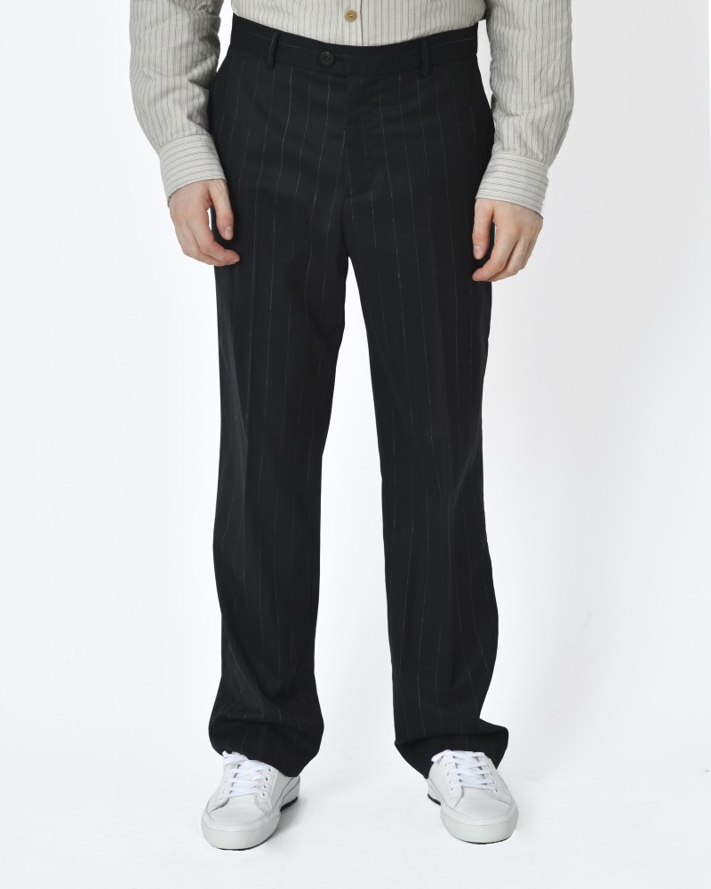 Pantalon noir à rayures blanches Isabel Benenato