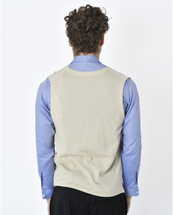 Gilet beige à pois blanc Jackett & Sons 