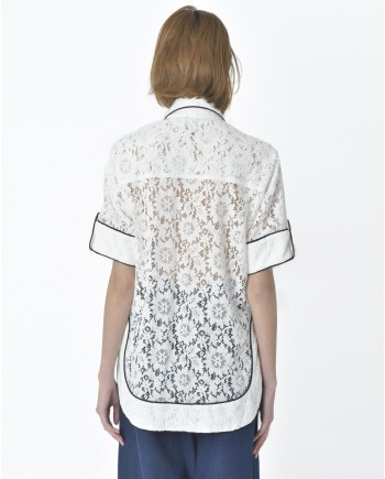 Chemisier blanc bordure noir Edward Achour 