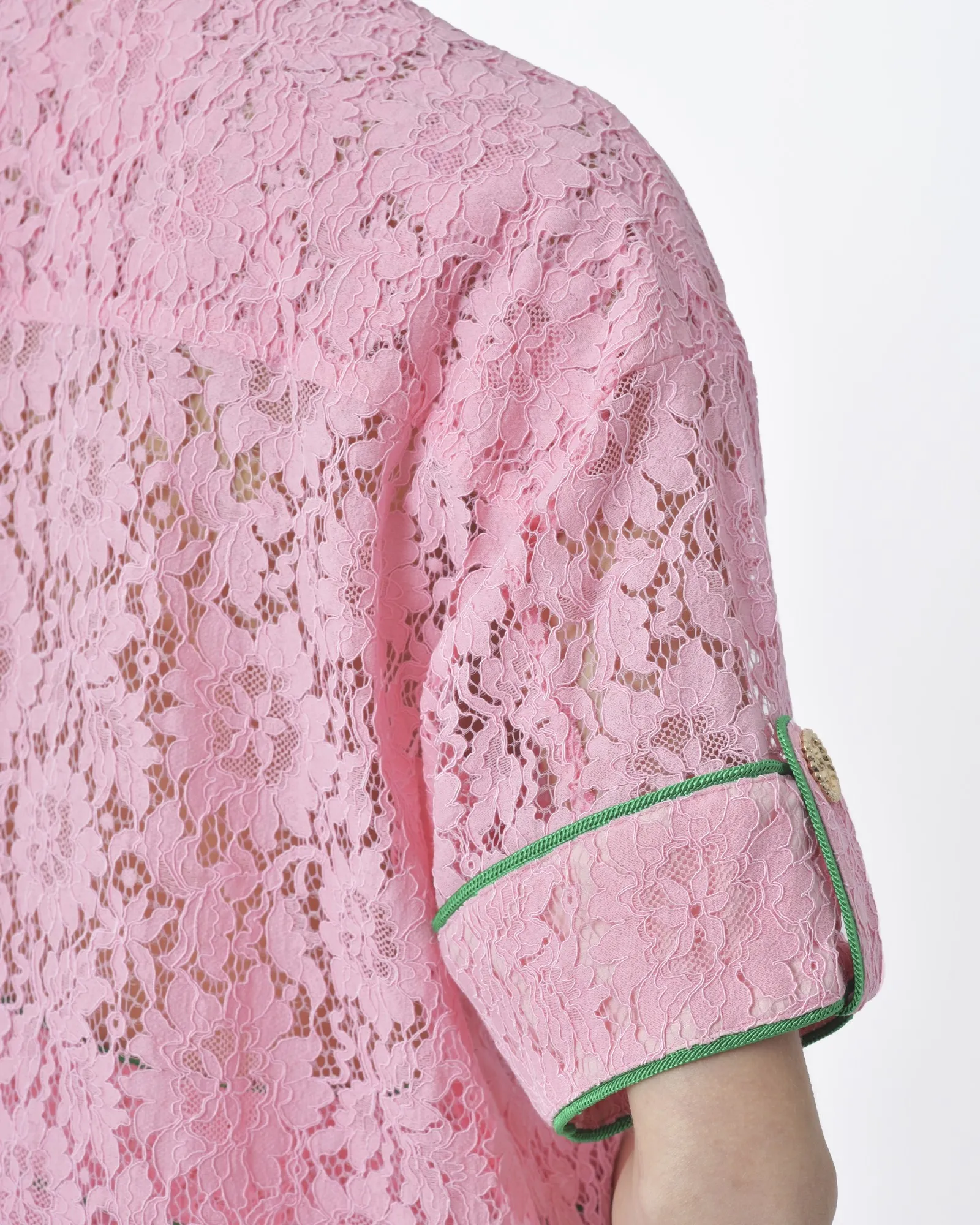 Chemisier Rose bordure vert Edward Achour 