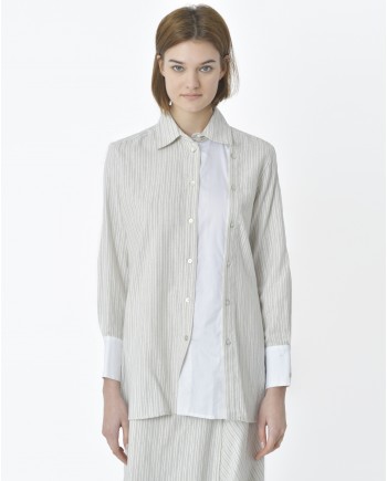 Chemise rayée empiècement blanc devant Bohelle 