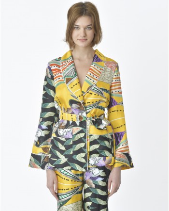 Veste jaune à motif vert Beatrice B 