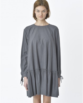 Robe courte grise à volants Bohelle 