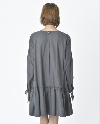 Robe courte grise à volants Bohelle 