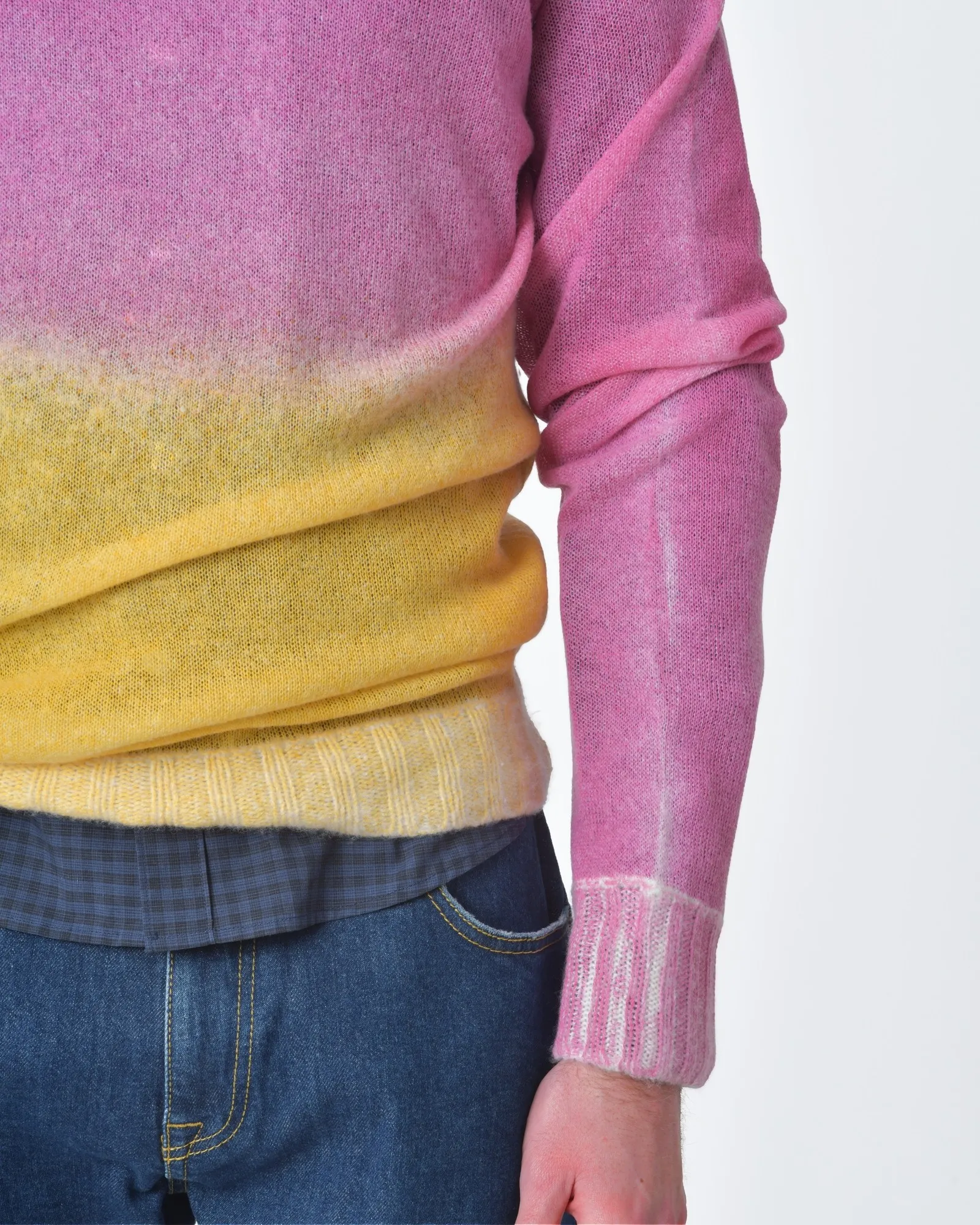 Pull maille Rose jaune Maison Flanneur