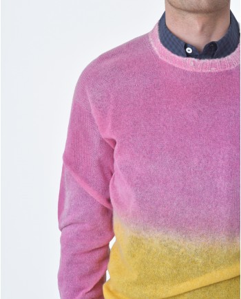 Pull maille Rose jaune Maison Flanneur