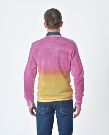 Pull maille Rose jaune Maison Flanneur