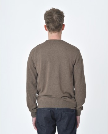 Pull marron manches longues Casheart