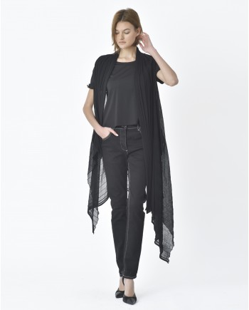 Jean noir surpiqûres blanches Carven