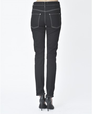 Jean noir surpiqûres blanches Carven