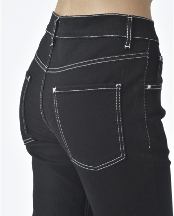 Jean noir surpiqûres blanches Carven