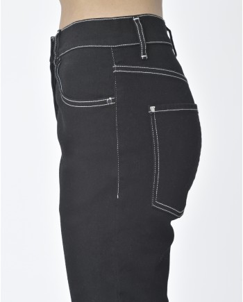 Jean noir surpiqûres blanches Carven