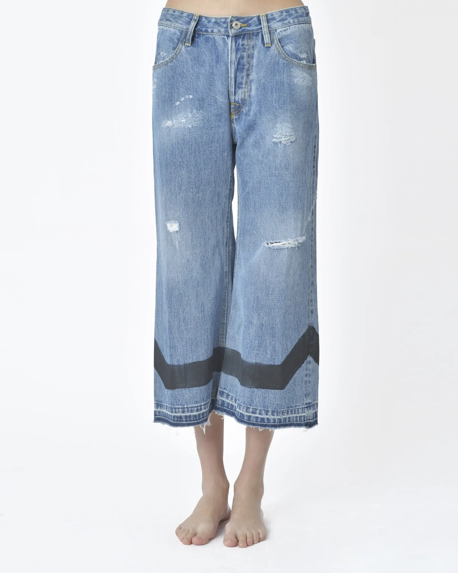 Jean denim bleu effet déchiré Maurizio Massimino